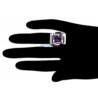 14K White Gold Tension Set 12.80 ct Amethyst Diamond Womens Ring