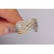 14K Two Tone Gold 1.38 ct Diamond Womens Crossover Ring