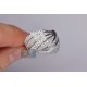 14K White Gold 2.00 ct Diamond Womens Wave Band Ring