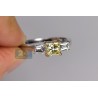 GIA Certified 18K White Gold 1.25 ct Fancy Yellow Diamond Womens Engagement Ring