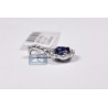 Womens Diamond Blue Sapphire Drop Pendant 18K White Gold 1.52ct