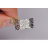 14K White Gold 0.45 ct Diamond Vintage Patterned Openwork Band Ring