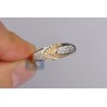 14K Two Tone Gold 0.35 ct Diamond Layered Womens Band Ring