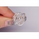 14K White Rose Gold 1.41 ct Diamond Patterned Vintage Ring