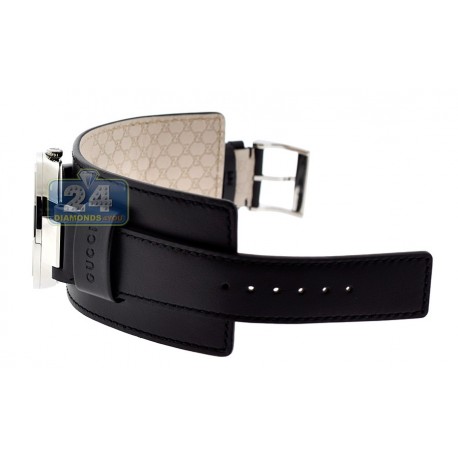 Gucci Interlocking G Grammy Special Edition Black Dial Black Leather Strap Watch for Women - YA133312