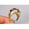 14K Matte Yellow Gold 1.66 ct Diamond Spike Dome Ring