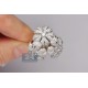 14K Yellow Gold 3.57 ct Diamond Triple Flower Cocktail Ring