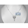 Womens Diamond Chandelier Pendant Necklace 14K White Gold 2.41ct