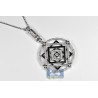 Womens Diamond Layered Freedom Pendant Necklace 14K White Gold
