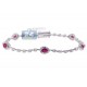 18K White Gold 3.55 ct Diamond Ruby Womens Tennis Bracelet
