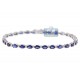 18K White Gold 5.92 ct Diamond Sapphire Womens Bracelet