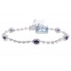 18K White Gold 3.83 ct Diamond Sapphire Womens Tennis Bracelet