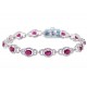 18K White Gold 6.35 ct Diamond Ruby Womens Halo Bracelet