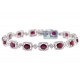 18K White Gold 7.77 ct Diamond Ruby Womens Tennis Bracelet