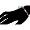 Womens Ruby Diamond Halo Tennis Bracelet 18K White Gold 7.77 ct