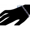 Womens Diamond Blue Sapphire Halo Bracelet 18K White Gold 8.73 ct