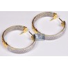 Womens Diamond Round Hoop Earrings 18K Yellow Gold 3.65 Carat