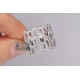 14K White Gold 0.88 ct Diamond Womens Wide Openwork Ring