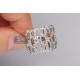 14K White Rose Gold 0.89 ct Diamond Womens Openwork Ring