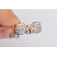 14K Two Tone Gold 0.90 ct Diamond Bow Womens Ring