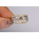 14K Two Tone Gold 1.77 ct Diamond Womens Double Link Ring