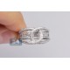 14K White Gold 1.81 ct Diamond Womens Double Link Band Ring