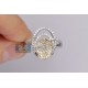 14K Two Tone Gold 1.14 ct Diamond Womens Oval Openwork Ring