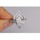 14K White Gold 0.57 ct Diamond Womens Openwork Leaf Ring