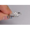 14K White Gold 0.77 ct Diamond Cluster Womens Vintage Engagement Ring