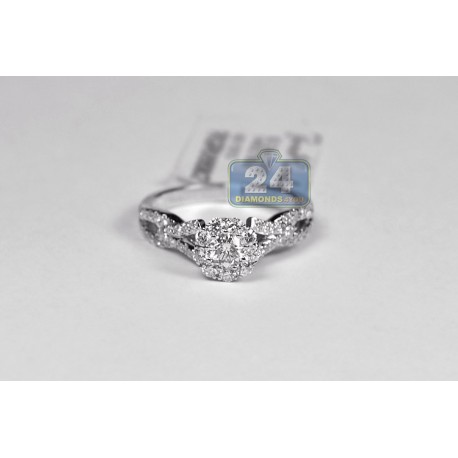 14K White Gold 0.97 ct Diamond Womens Vintage Engagement Ring