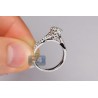 14K White Gold 0.97 ct Diamond Womens Vintage Engagement Ring