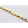 14K Yellow Gold Army Moon Cut Ball Mens Bead Chain 2 mm