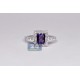 14K White Gold 1.52 ct Purple Amethyst Diamond Womens Ring