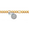 Real 10K Yellow Gold Hollow Figaro Link Mens Bracelet 11mm 9.25"