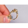 14K Yellow Gold 1.39 ct Diamond Cluster Vintage Engagement Ring