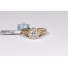14K Yellow Gold 1.69 ct Diamond Cluster Engagement Ring