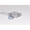 14K White Gold 1.84 ct Diamond Cluster Womens Engagement Ring