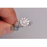 14K White Gold 1.84 ct Diamond Cluster Womens Engagement Ring