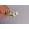 14K Yellow Gold 1.87 ct Diamond Cluster Womens Engagement Ring