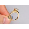 14K Yellow Gold 1.87 ct Diamond Cluster Womens Engagement Ring
