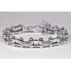 14K White Gold 0.67 ct Diamond Bicycle Mens Bracelet 8 Inches