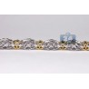 Mens Diamond Link Bracelet 14K Two Tone Gold 8.17 ct 13mm 8.5"