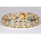 10K Yellow Gold 3.62 ct Diamond Rectangular Link Mens Bracelet