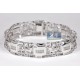 10K White Gold 1.85 ct Diamond Pave Link Mens Bracelet 8 1/2 Inch