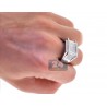14K White Gold 0.75 ct Pave Diamond Mens Ring
