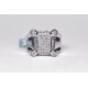 14K White Gold 1.70 ct Diamond Mens Square Ring