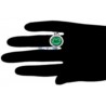 GIA 18K Yellow Gold 10.68 ct Cabochon Emerald Diamond Womens Ring