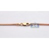 Italian 14K Rose Gold Solid Franco Mens Womens Chain 0.8 mm