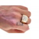 14K Yellow Gold 1.38 ct Round Cut Diamond Mens Square Ring