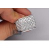 Mens Diamond Rectangle Signet Ring 14K White Gold 2.81ct